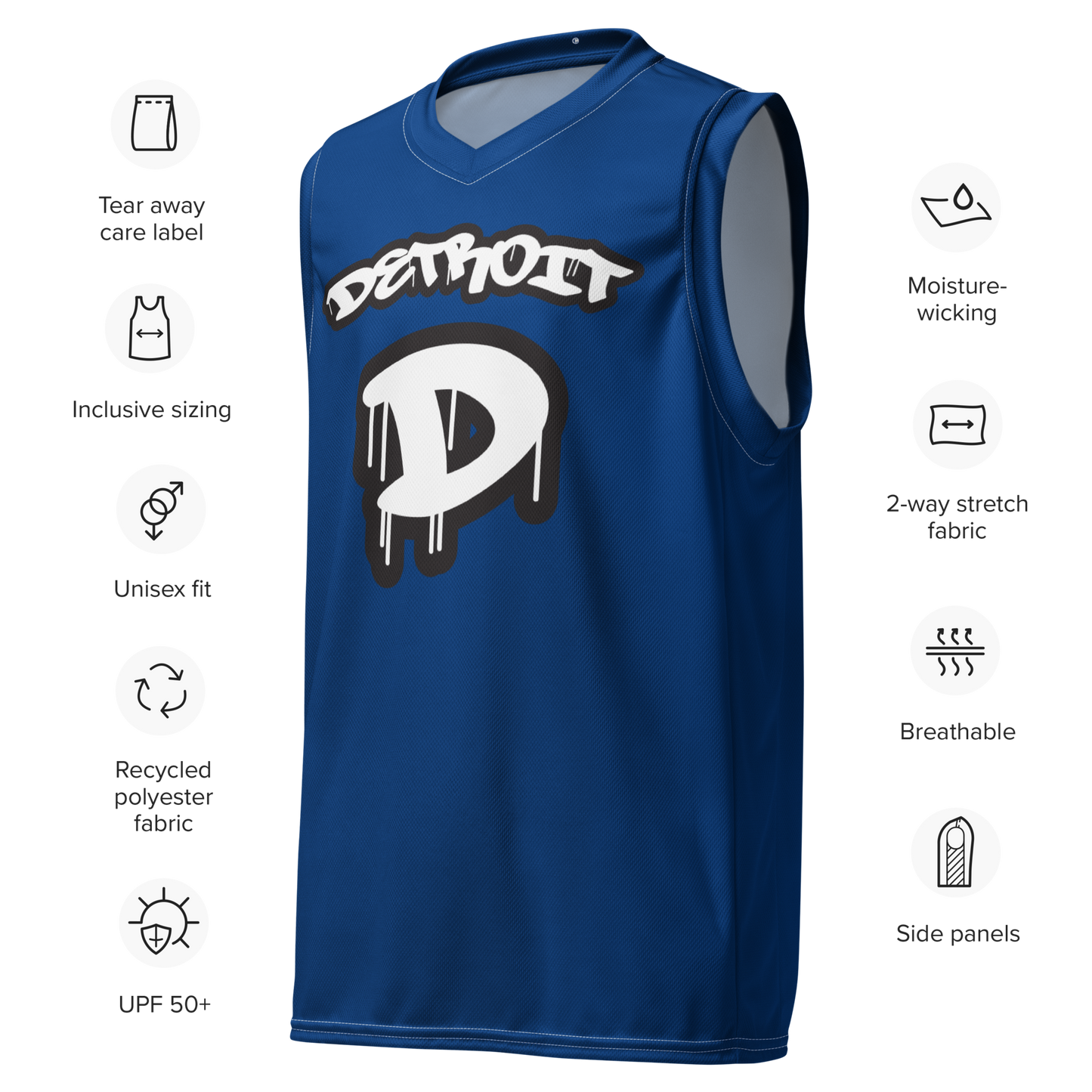 'Detroit 313' Basketball Jersey (Tag Edition) | Unisex - Dearborn Blue