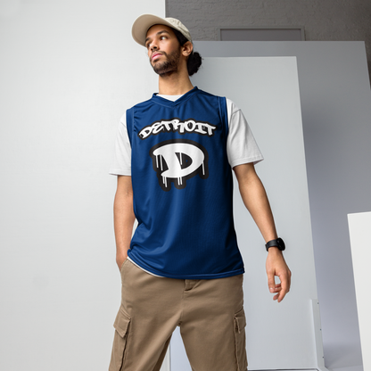 'Detroit 313' Basketball Jersey (Tag Edition) | Unisex - Dearborn Blue