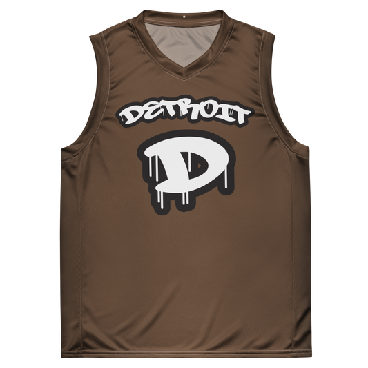 'Detroit 313' Basketball Jersey (Tag Edition) | Unisex - Coffee Color