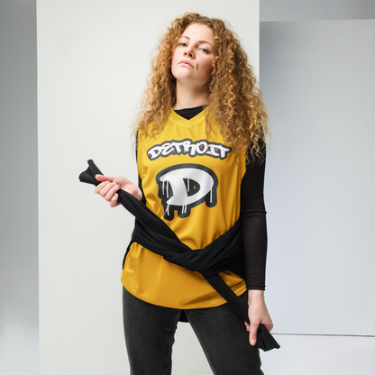 'Detroit 313' Basketball Jersey (Tag Edition) | Unisex - Maize