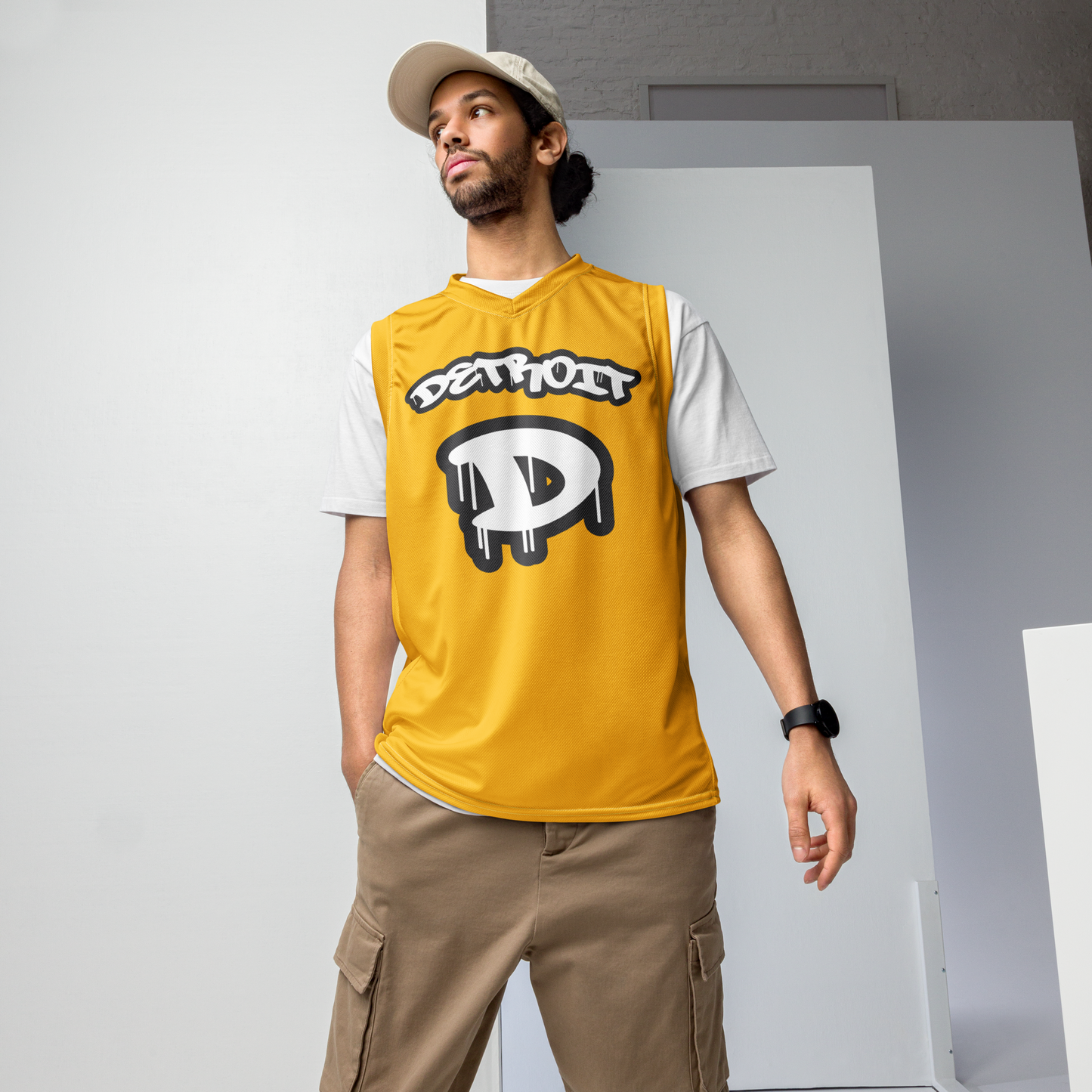 'Detroit 313' Basketball Jersey (Tag Edition) | Unisex - Maize