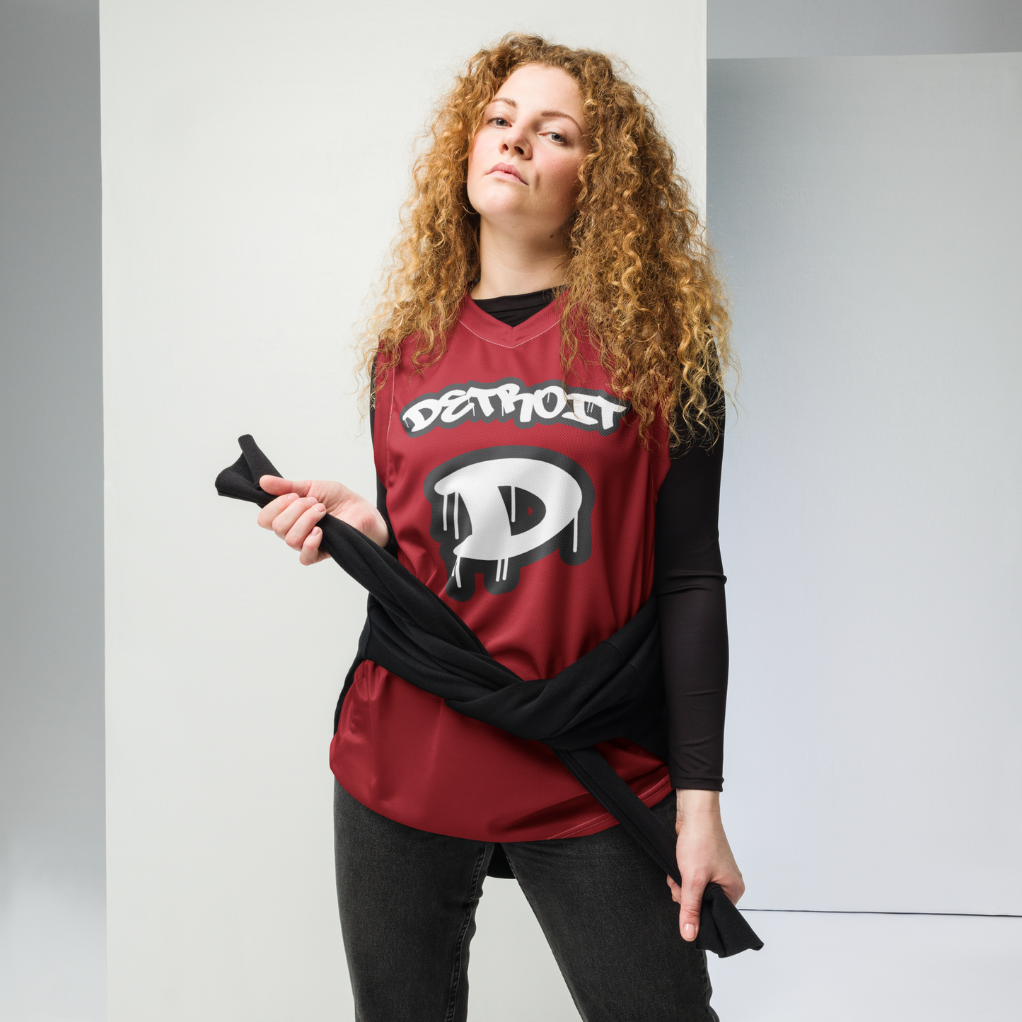 'Detroit 313' Basketball Jersey (Tag Edition) | Unisex - Thimbleberry Red