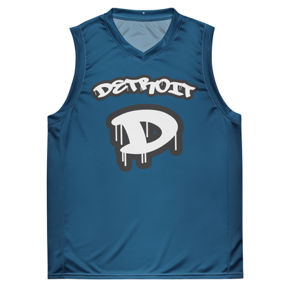 'Detroit 313' Basketball Jersey (Tag Edition) | Unisex - Blueberry