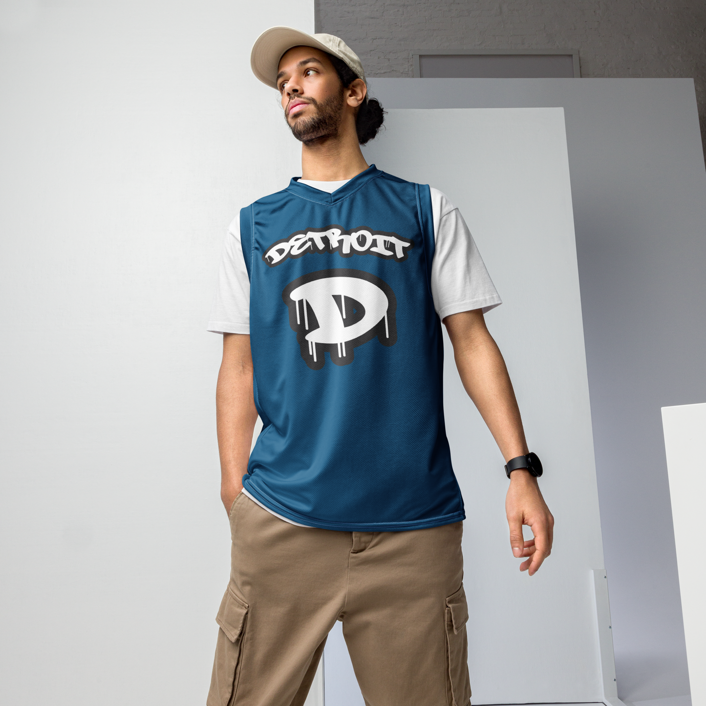 'Detroit 313' Basketball Jersey (Tag Edition) | Unisex - Blueberry