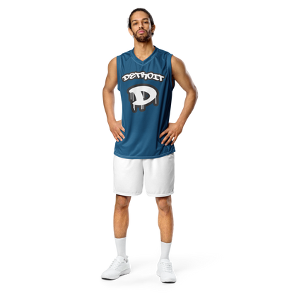 'Detroit 313' Basketball Jersey (Tag Edition) | Unisex - Blueberry