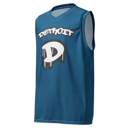 'Detroit 313' Basketball Jersey (Tag Edition) | Unisex - Blueberry