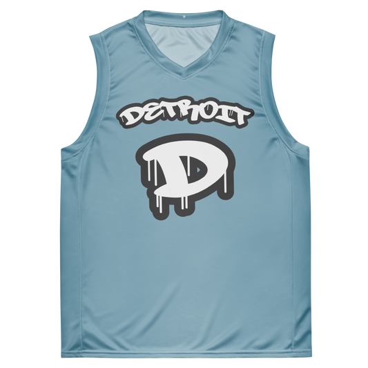 'Detroit 313' Basketball Jersey (Tag Edition) | Unisex - Opal Blue