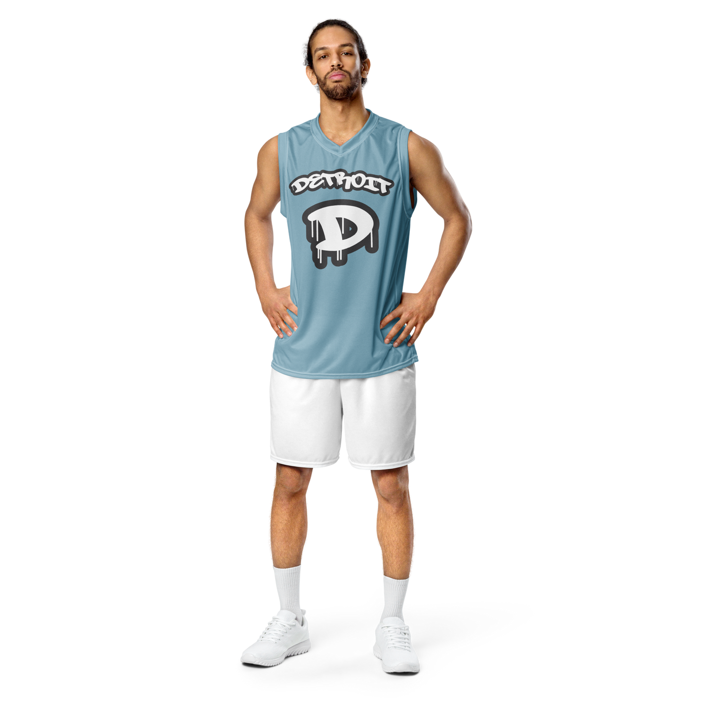 'Detroit 313' Basketball Jersey (Tag Edition) | Unisex - Opal Blue