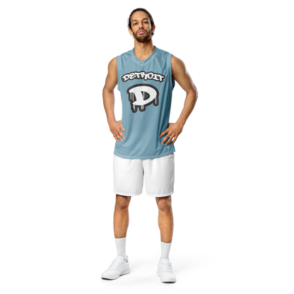 'Detroit 313' Basketball Jersey (Tag Edition) | Unisex - Opal Blue