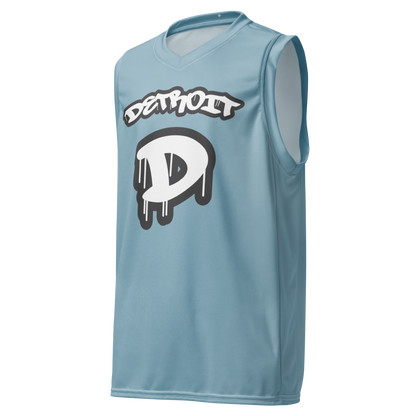 'Detroit 313' Basketball Jersey (Tag Edition) | Unisex - Opal Blue