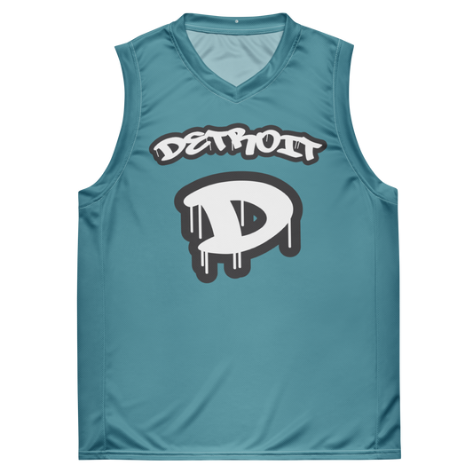 'Detroit 313' Basketball Jersey (Tag Edition) | Unisex - Lake Huron Blue