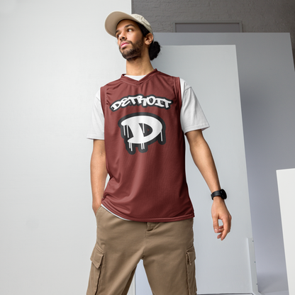 'Detroit 313' Basketball Jersey (Tag Edition) | Unisex - Ore Dock Red