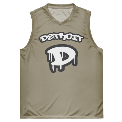 'Detroit 313' Basketball Jersey (Tag Edition) | Unisex - Petoskey Stone Beige