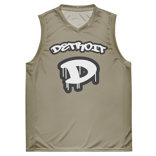 'Detroit 313' Basketball Jersey (Tag Edition) | Unisex - Petoskey Stone Beige