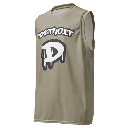 'Detroit 313' Basketball Jersey (Tag Edition) | Unisex - Petoskey Stone Beige