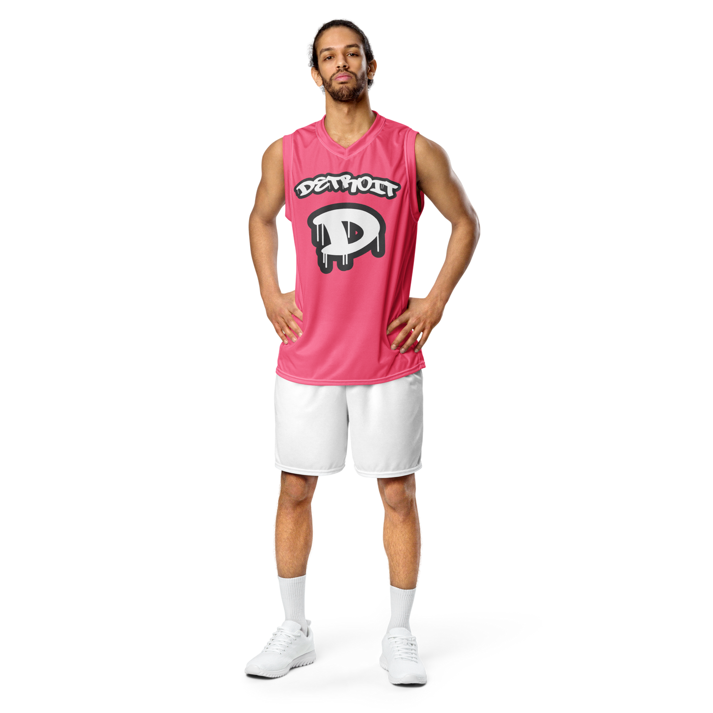 'Detroit 313' Basketball Jersey (Tag Edition) | Unisex - Rhodochrosite Pink