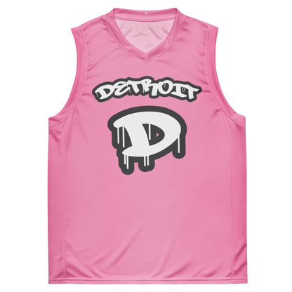 'Detroit 313' Basketball Jersey (Tag Edition) | Unisex - '67 Caddie Pink