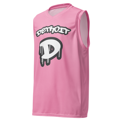 'Detroit 313' Basketball Jersey (Tag Edition) | Unisex - '67 Caddie Pink