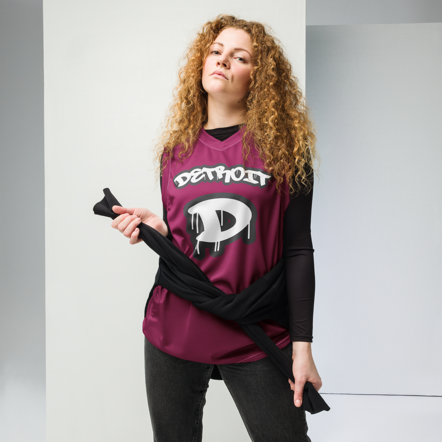 'Detroit 313' Basketball Jersey (Tag Edition) | Unisex - Ruby Red