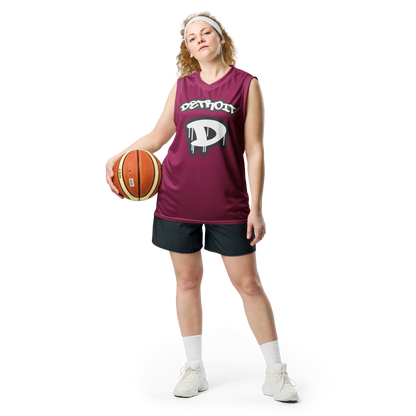 'Detroit 313' Basketball Jersey (Tag Edition) | Unisex - Ruby Red