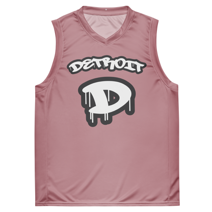 'Detroit 313' Basketball Jersey (Tag Edition) | Unisex - Cherry Blossom Pink