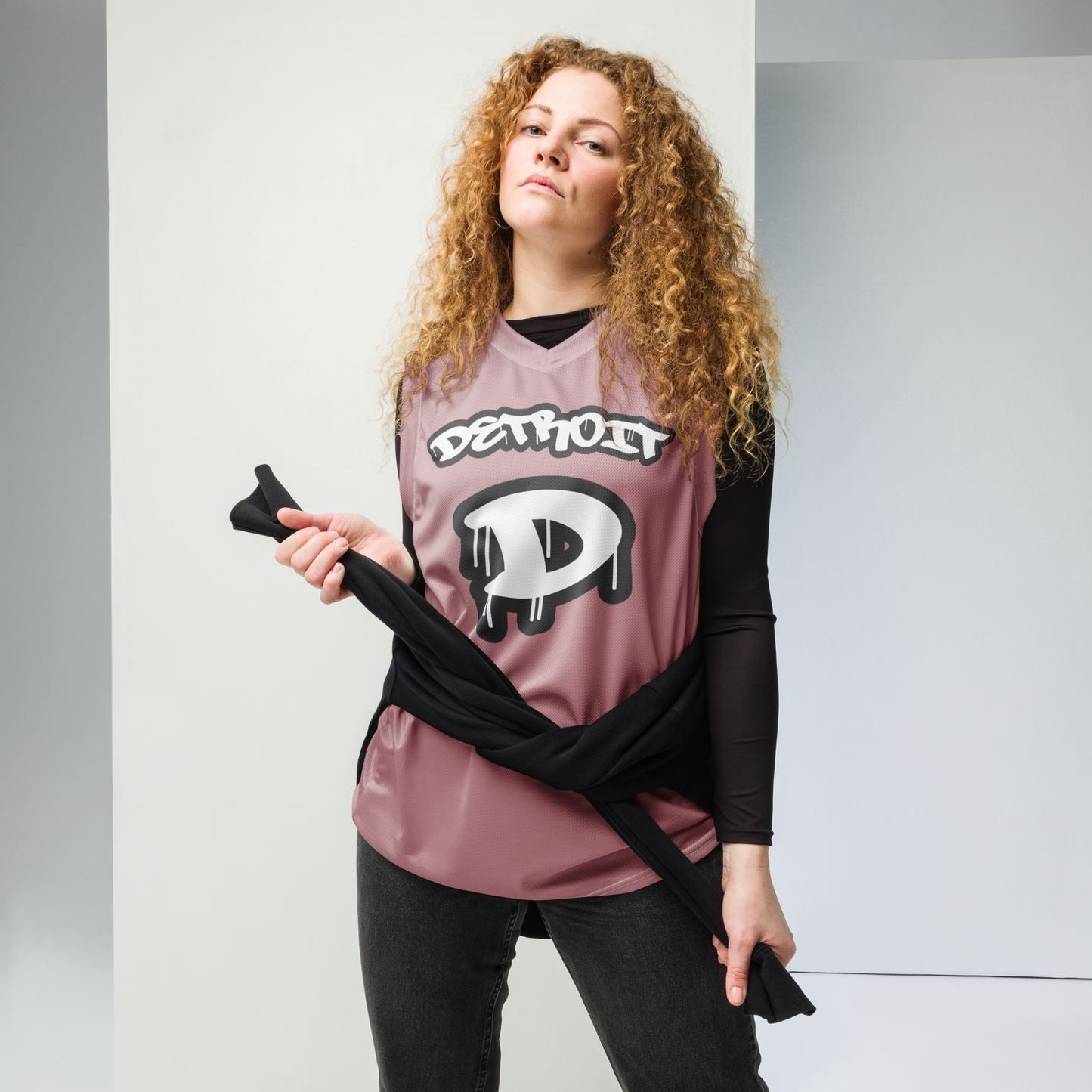 'Detroit 313' Basketball Jersey (Tag Edition) | Unisex - Cherry Blossom Pink