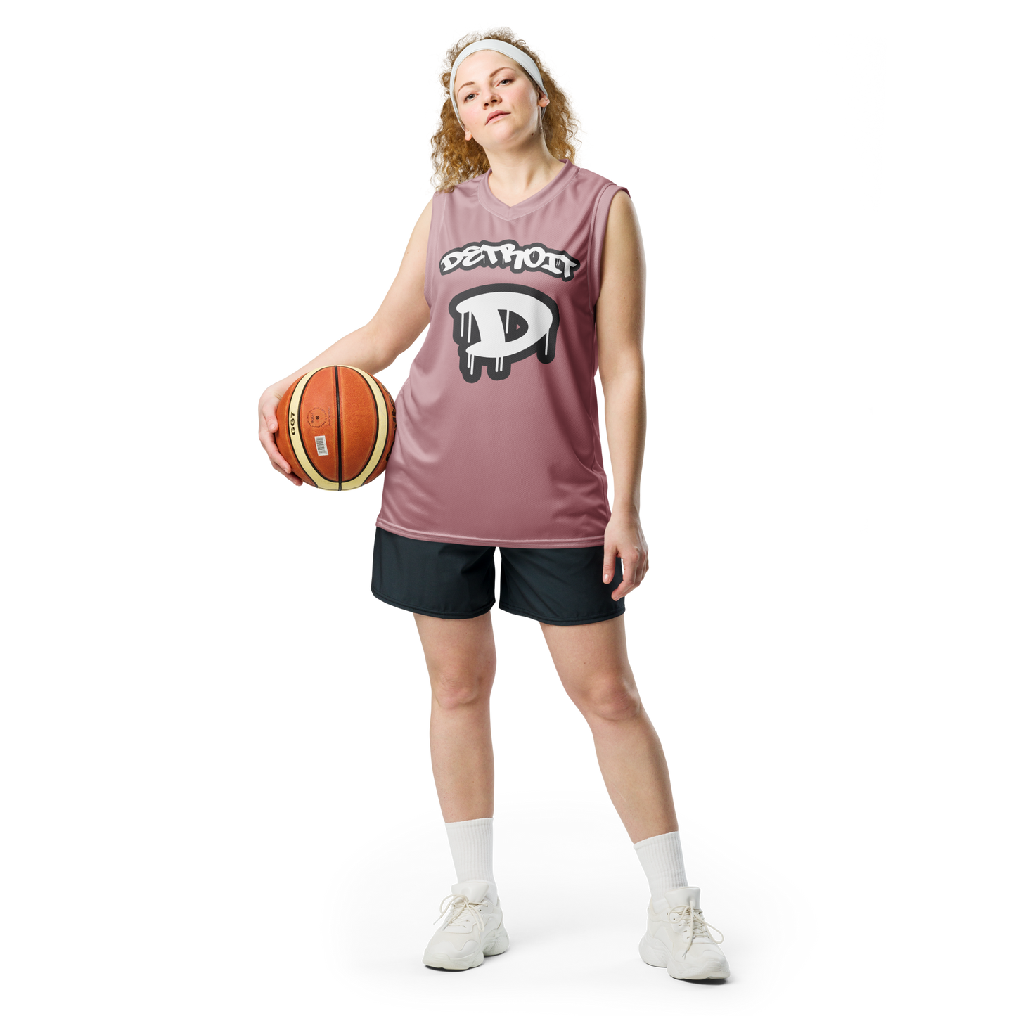 'Detroit 313' Basketball Jersey (Tag Edition) | Unisex - Cherry Blossom Pink