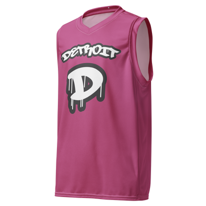 'Detroit 313' Basketball Jersey (Tag Edition) | Unisex - Apple Blossom Red