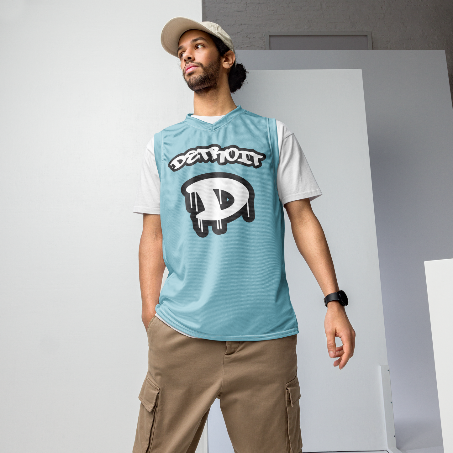 'Detroit 313' Basketball Jersey (Tag Edition) | Unisex - '58 Caddie Blue