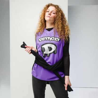 'Detroit 313' Basketball Jersey (Tag Edition) | Unisex - Lavender