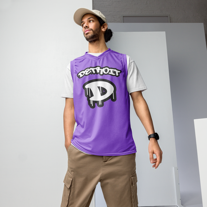 'Detroit 313' Basketball Jersey (Tag Edition) | Unisex - Lavender