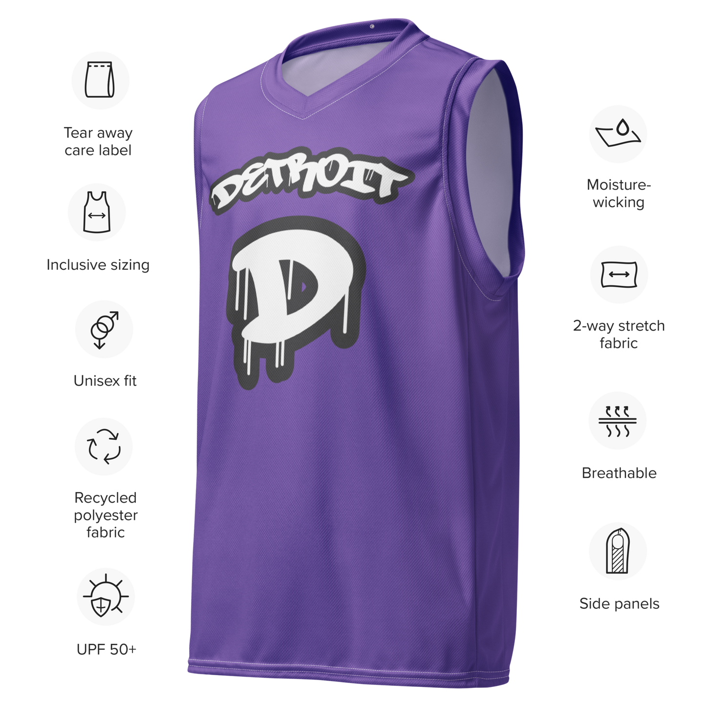 'Detroit 313' Basketball Jersey (Tag Edition) | Unisex - Lake Iris