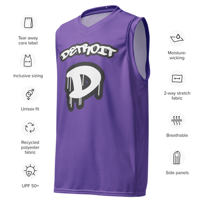 'Detroit 313' Basketball Jersey (Tag Edition) | Unisex - Lake Iris