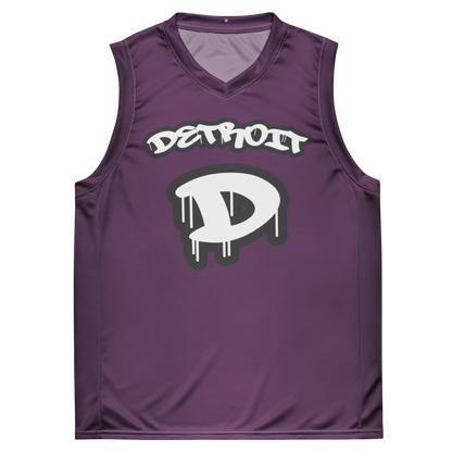 'Detroit 313' Basketball Jersey (Tag Edition) | Unisex - Plum