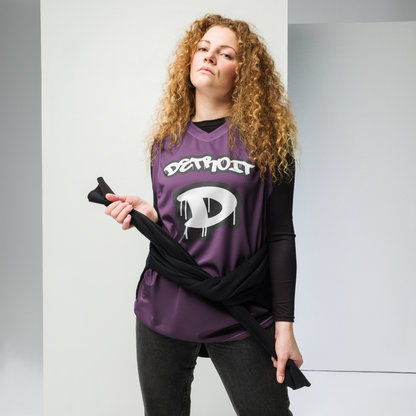 'Detroit 313' Basketball Jersey (Tag Edition) | Unisex - Plum