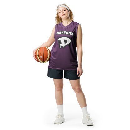 'Detroit 313' Basketball Jersey (Tag Edition) | Unisex - Plum