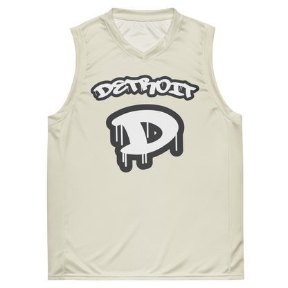 'Detroit 313' Basketball Jersey (Tag Edition) | Unisex - Ivory White