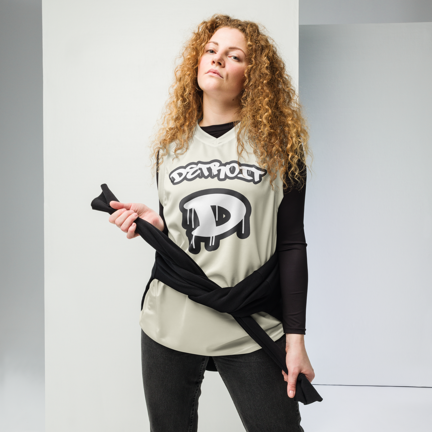 'Detroit 313' Basketball Jersey (Tag Edition) | Unisex - Ivory White