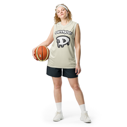 'Detroit 313' Basketball Jersey (Tag Edition) | Unisex - Ivory White