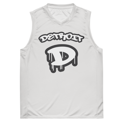 'Detroit 313' Basketball Jersey (Tag Edition) | Unisex - Birch Bark White