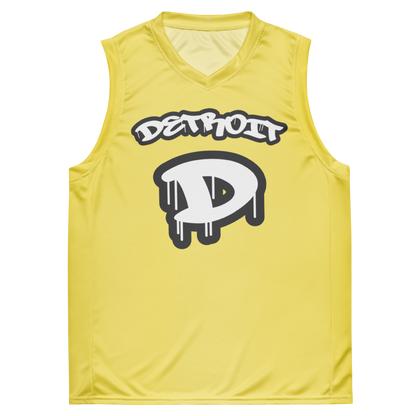 'Detroit 313' Basketball Jersey (Tag Edition) | Unisex - Cherry Yellow