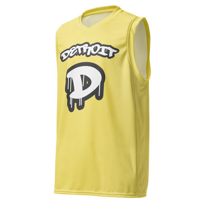 'Detroit 313' Basketball Jersey (Tag Edition) | Unisex - Cherry Yellow