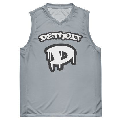 'Detroit 313' Basketball Jersey (Tag Edition) | Unisex - Silver