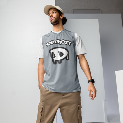 'Detroit 313' Basketball Jersey (Tag Edition) | Unisex - Silver