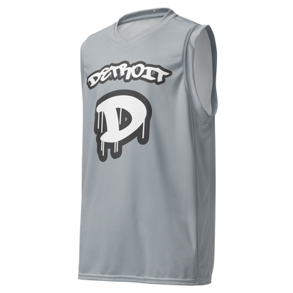 'Detroit 313' Basketball Jersey (Tag Edition) | Unisex - Silver