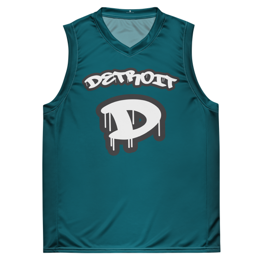'Detroit 313' Basketball Jersey (Tag Edition) | Unisex - Auburn Hills Teal
