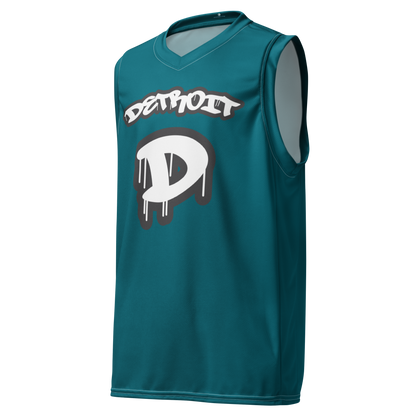 'Detroit 313' Basketball Jersey (Tag Edition) | Unisex - Auburn Hills Teal