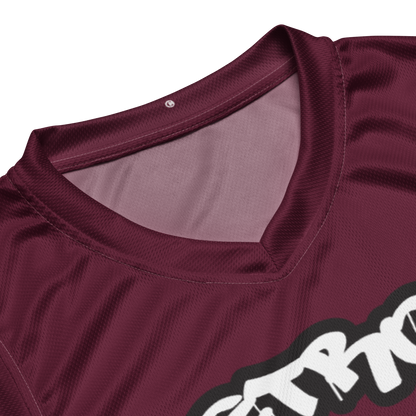 'Detroit 313' Basketball Jersey (Tag Edition) | Unisex - Old Mission Burgundy