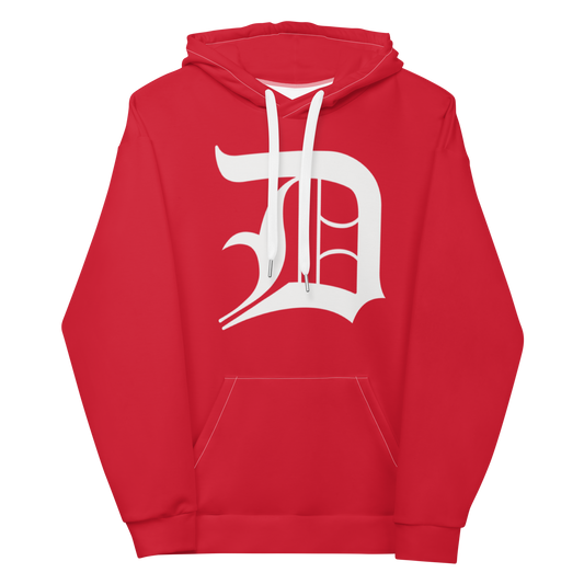 Detroit 'Old English D' Hoodie | Unisex AOP - Aliform Red