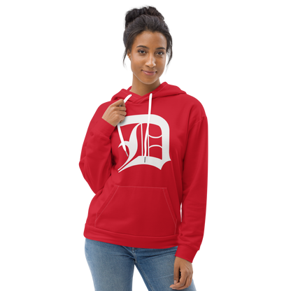 Detroit 'Old English D' Hoodie | Unisex AOP - Aliform Red